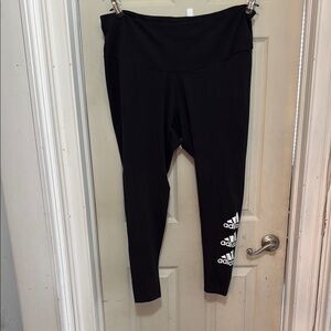 Adidas Black Leggings with White Logo